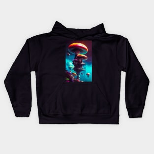 Abstract Another World Mushroom Citadel Kids Hoodie